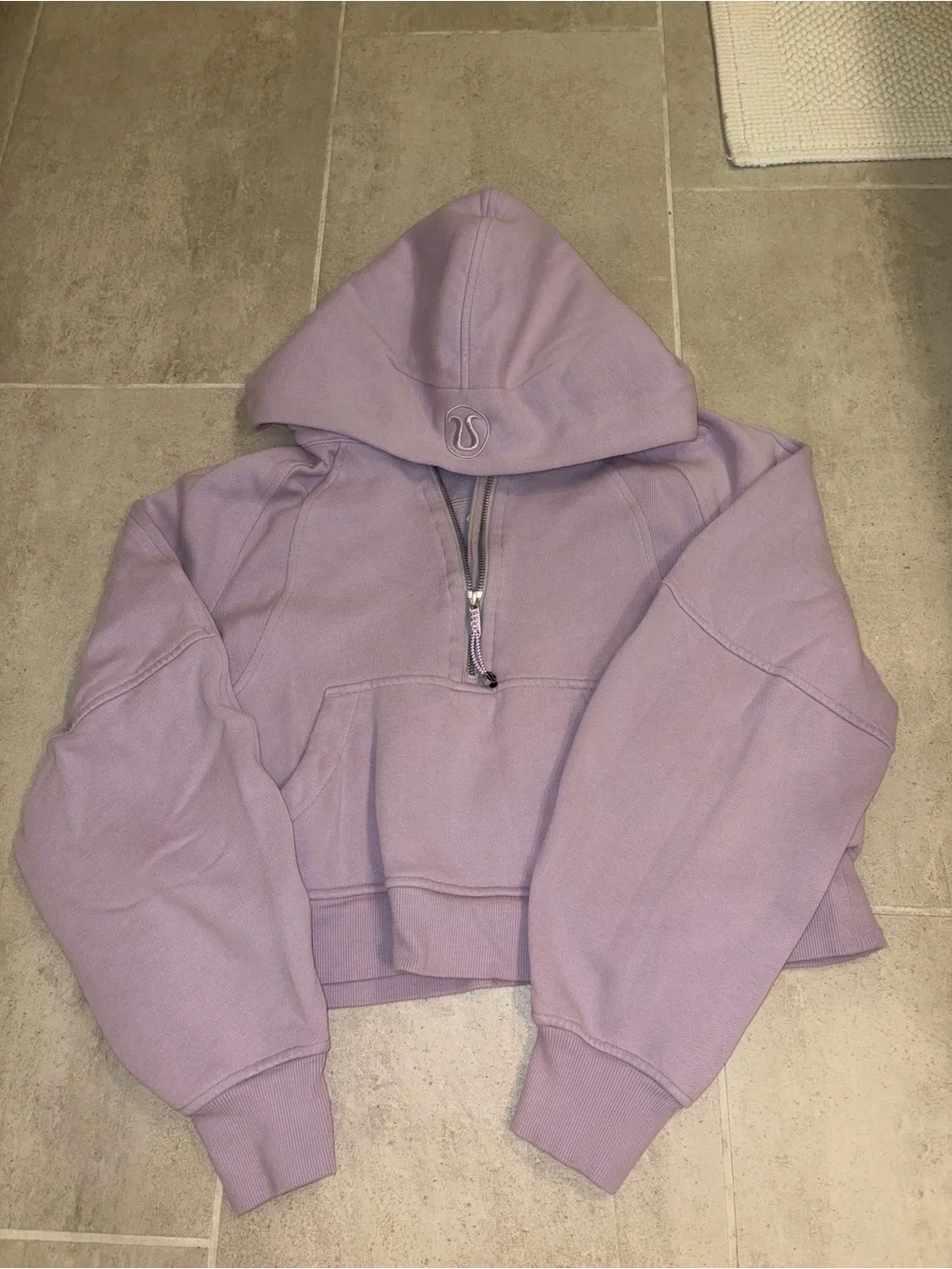 lululemon Cropped Half-Zip Hoodie • size XS/S • lilac